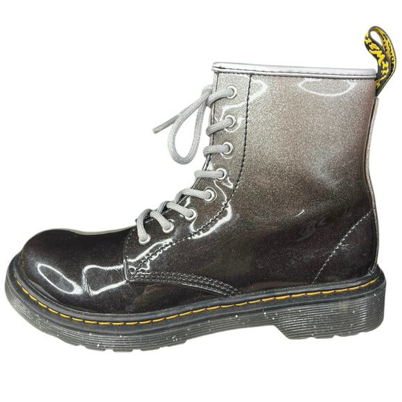 Dr. Martens Unisex Gradient Glitter Grey Black Combat Boot Size M 4 W 5 - Picture 3 of 10